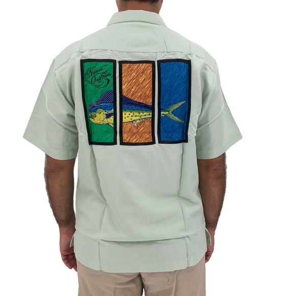 NATIVE OUTFITTERS Camp Shirt Size S New $99 Mint Seafoam Hogfish Boating Water - Picture 10 of 10